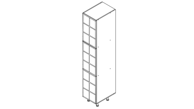 Colonne alu noir vitré larg. 40cm x H213.8cm