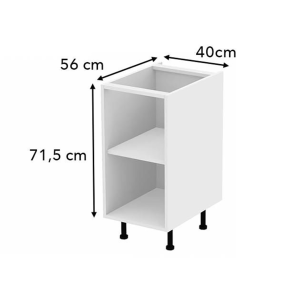 Meuble bas alu noir vitré larg. 40cm x H71.5cm