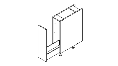 Meuble bas noir mat coulissant larg. 20cm x H71.5cm