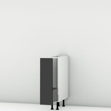 Meuble bas noir mat coulissant larg. 20cm x H71.5cm