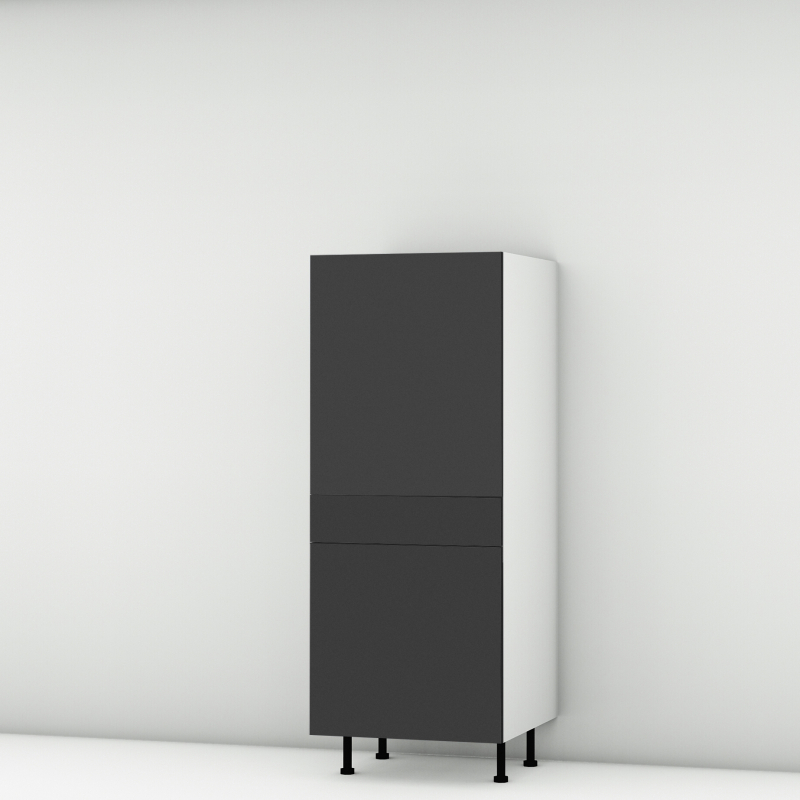 Colonne noire mate 2 portes larg. 60cm x H142.6cm