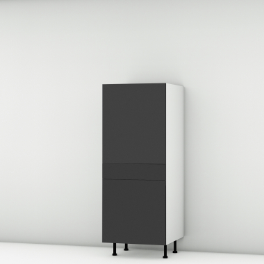 Colonne noire mate 1 porte - 1 porte+tiroir larg. 60cm x H142.6cm