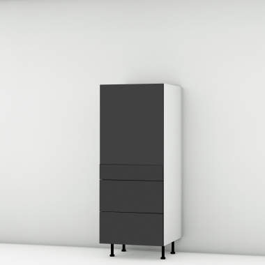 Colonne noire mate 1 porte - 3 tiroirs larg. 60cm x H142.6cm