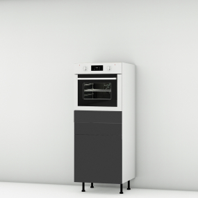 Colonne noire mate four - 1 porte - 1 tiroir larg. 60cm x H142.6cm