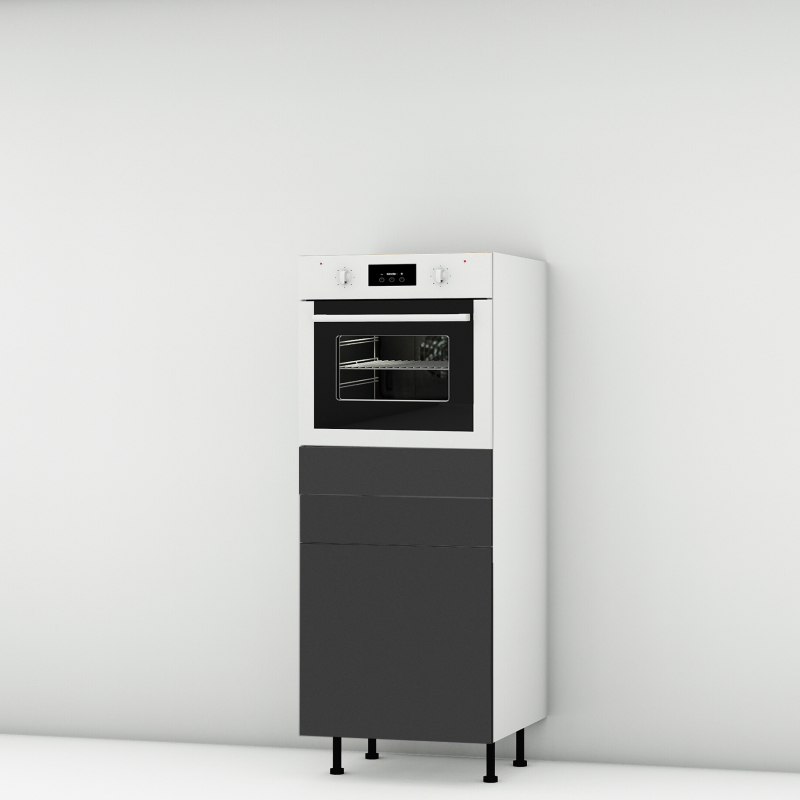 Colonne noire mate four - 1 porte - 1 tiroir larg. 60cm x H142.6cm