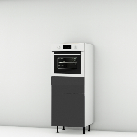 Colonne noire mate four - 1 porte - 1 tiroir larg. 60cm x H142.6cm
