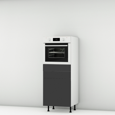 Colonne noire mate four - 1 porte - 1 tiroir larg. 60cm x H142.6cm