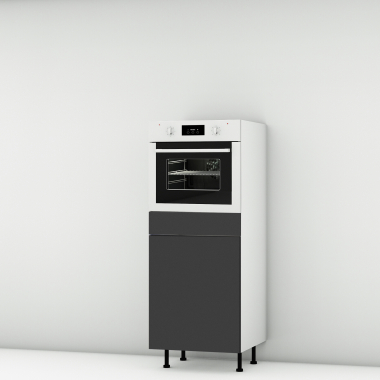 Colonne noire mate 1 porte-1 four larg. 60cm x H142.6cm