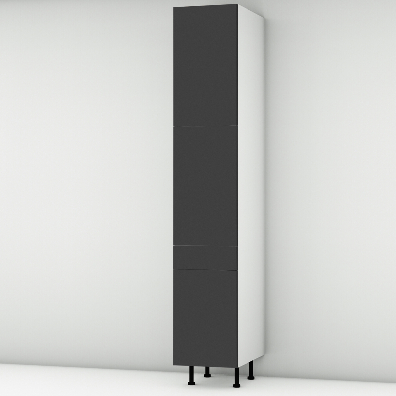 Colonne noire mate 2 portes - 1 porte+tiroir larg. 40cm x H213.8cm