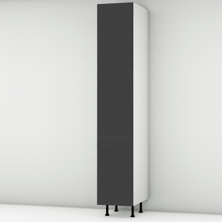Colonne noire mate 2 portes - 1 porte+tiroir larg. 40cm x H213.8cm