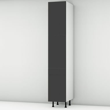 Colonne noire mate 2 portes - 1 porte+tiroir larg. 40cm x H213.8cm