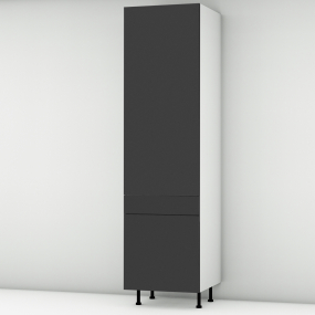 Colonne noire mate 1 porte - 1 porte+tiroir larg. 60cm x H213.8cm