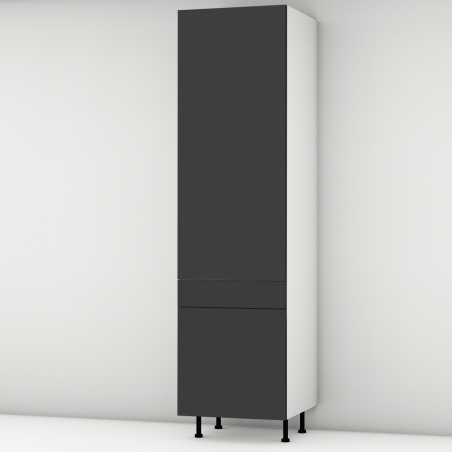 Colonne noire mate 1 porte - 1 porte+tiroir larg. 60cm x H213.8cm