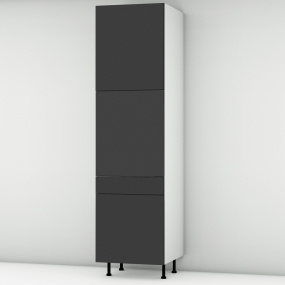 Colonne noire mate 2 portes - 1 porte+tiroir larg. 60cm x H213.8cm