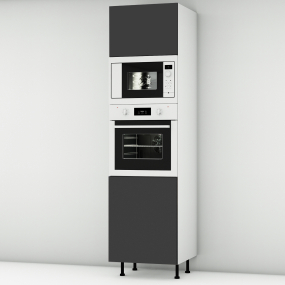 Colonne noire brillante 1 porte - 1 four - 1MO - 1 porte larg. 60cm x H213.8cm