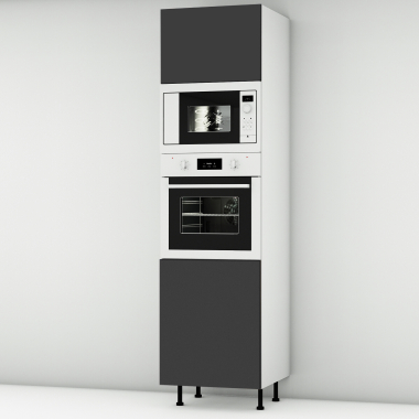 Colonne noire brillante 1 porte - 1 four - 1MO - 1 porte larg. 60cm x H213.8cm
