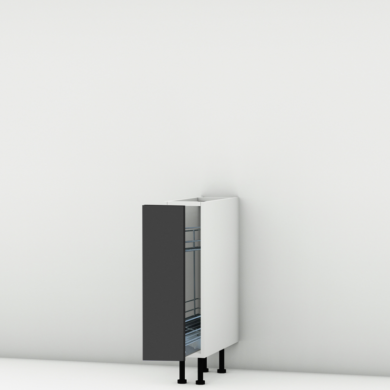 Meuble bas noir mat larg. 20cm x H71.5cm