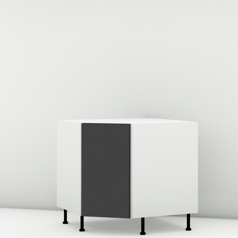 Meuble bas d'angle 45° noir mat larg. 40cm x H71.5cm