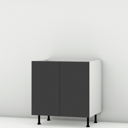 Meuble bas noir mat 2 portes larg. 80cm x H71.5cm