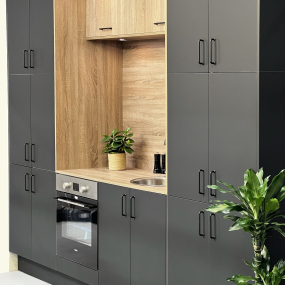 Meuble bas noir mat 2 portes larg. 80cm x H71.5cm