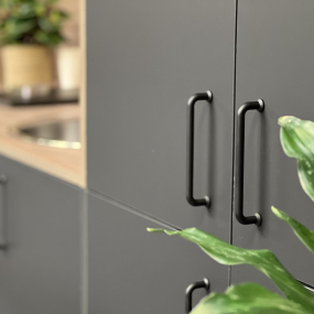 Meuble bas noir mat 2 portes larg. 80cm x H71.5cm