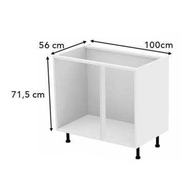 Meuble bas d'angle noir mat 1 porte 60cm larg. 100cm x H71.5cm