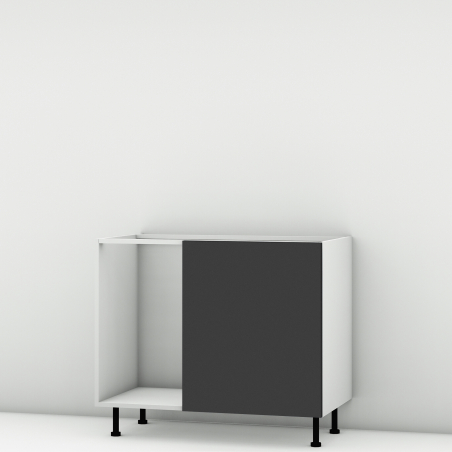 Meuble bas d'angle noir mat 1 porte 60cm larg. 100cm x H71.5cm