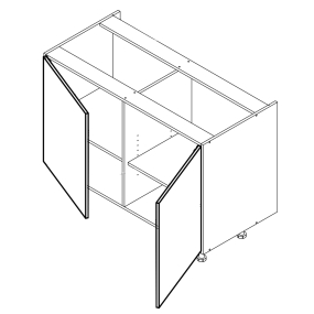 Meuble bas sous évier noir mat larg. 120cm x H71.5cm