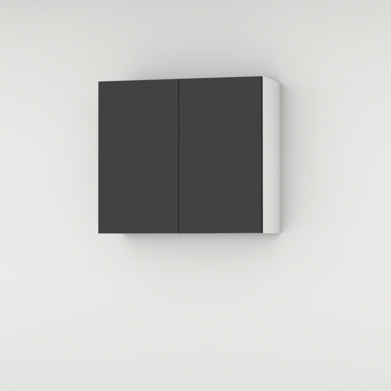 Meuble haut noir mat 2 portes larg. 80cm x H71.5cm
