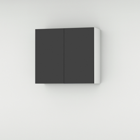 Meuble haut noir mat 2 portes larg. 80cm x H71.5cm