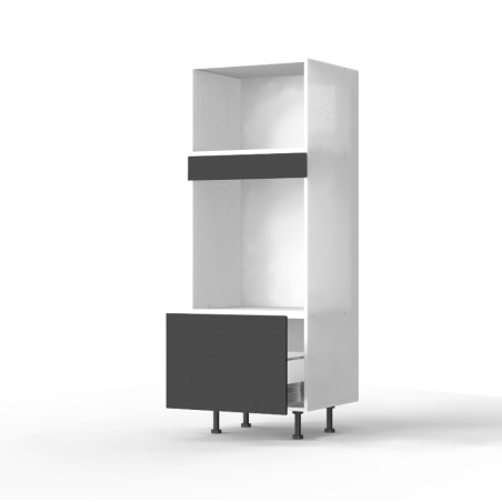 Colonne noire mate 1 MO - 1 four - 1 tiroir larg. 60cm x H156.6cm