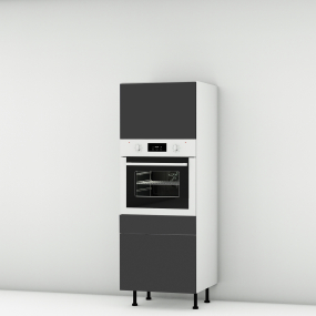 Colonne noire mate 1 porte ouvrante - 1 four - 1 tiroir larg. 60cm x H156.6cm