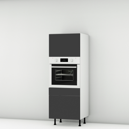 Colonne noire mate 1 porte ouvrante - 1 four - 1 tiroir larg. 60cm x H156.6cm
