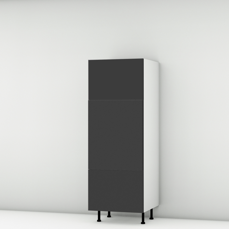 Colonne noire mate 1 porte relevante - 1 porte - 1 tiroir larg. 60cm x H156.6cm