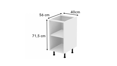Meuble bas alu noir vitré larg. 40cm x H71.5cm
