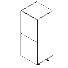 Colonne chêne massif brute 2 portes larg. 60cm x H142.6cm