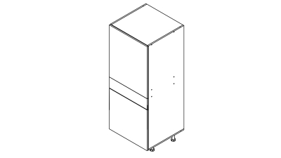 Colonne chêne massif brute 1 porte - 1 porte+tiroir larg. 60cm x H142.6cm