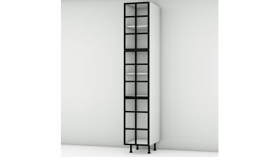 Colonne alu noir vitré larg. 40cm x H213.8cm