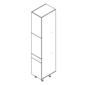 Colonne chêne massif brute 2 portes - 1 porte+tiroir larg. 40cm x H213.8cm