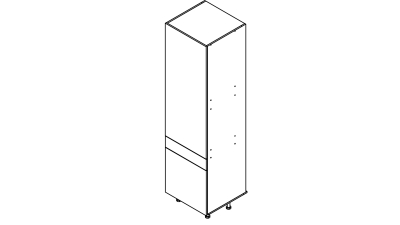 Colonne chêne massif brute 1 porte - 1 porte+tiroir larg. 60cm x H213.8cm