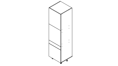Colonne chêne massif brute 2 portes - 1 porte+tiroir larg. 60cm x H213.8cm