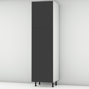 Colonne noire mate 2 portes frigo encastrable L60cm x H213.8cm