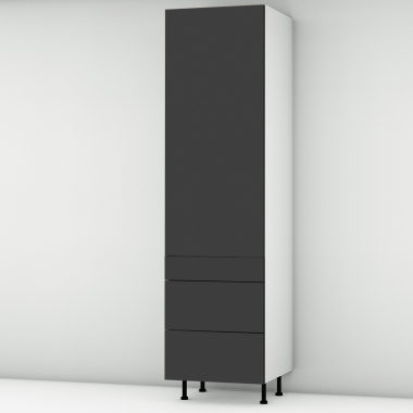 Colonne noire mate 1 porte - 3 tiroirs larg. 60cm x H213.8cm