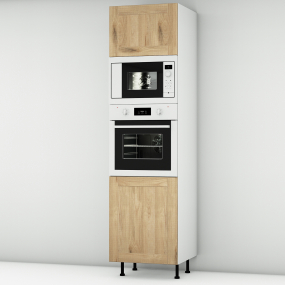 Colonne chêne massif brute 1 porte - 1 four - 1MO - 1 porte larg. 60cm x H213.8cm