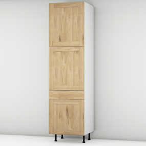 Colonne chêne massif brute 2 portes - 1 porte+tiroir larg. 60cm x H213.8cm