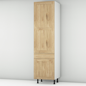 Colonne chêne massif brute 1 porte - 1 porte+tiroir larg. 60cm x H213.8cm