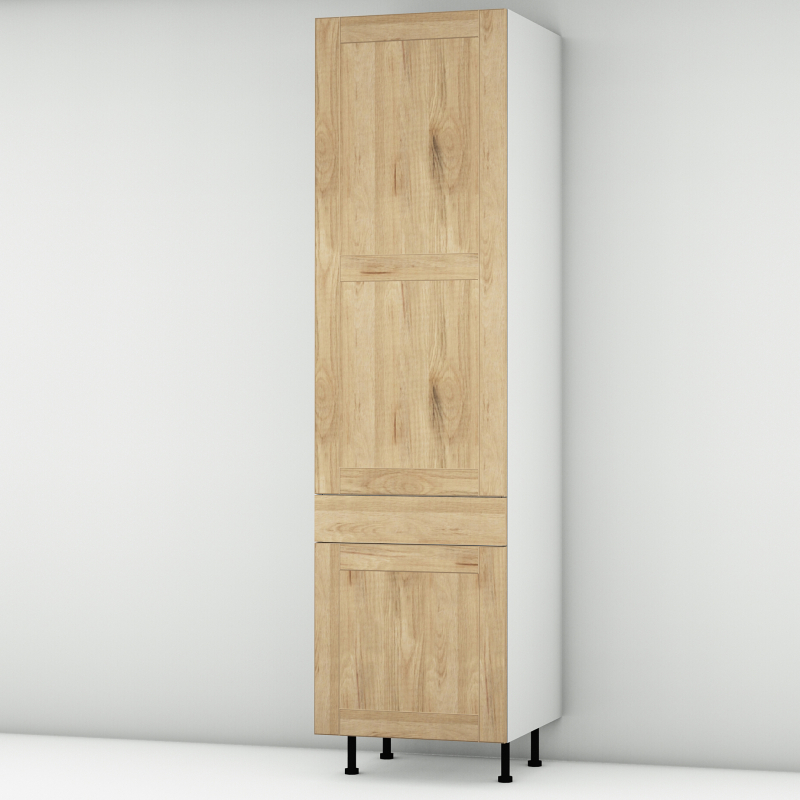 Colonne chêne massif brute 1 porte - 1 porte+tiroir larg. 60cm x H213.8cm