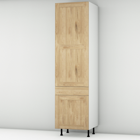 Colonne chêne massif brute 1 porte - 1 porte+tiroir larg. 60cm x H213.8cm