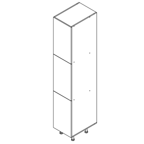 Colonne chêne massif brute vitrée 3 portes larg. 40cm x H213.8cm