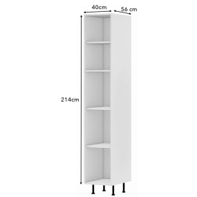 Colonne chêne massif brute vitrée 3 portes larg. 40cm x H213.8cm